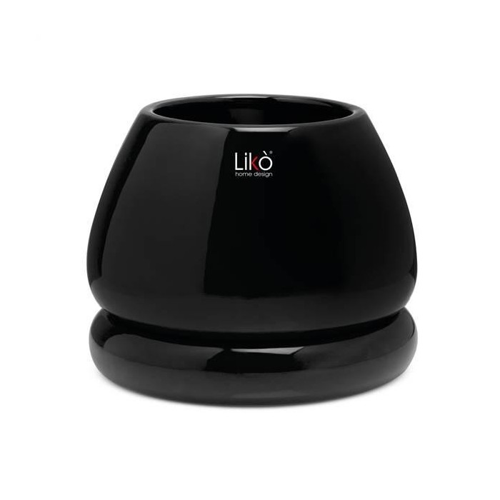 VASO NIKO D. 15 H 16  PLATE - BLACK